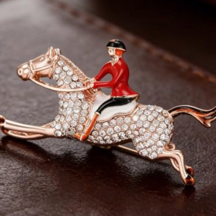 New - 3 Pcs Race Horse Brooch For Men Women Crystal Animal Western Horse Brooch